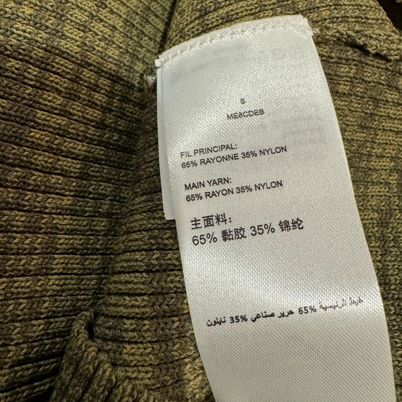 Manoush One Shoulder Top Variegated Olive Moss Bodycon stretch Top Ruffle S NEW - Picture 5 of 5